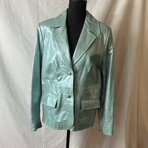 Vintage Bradley Bayou Seafoam Leather Jacket